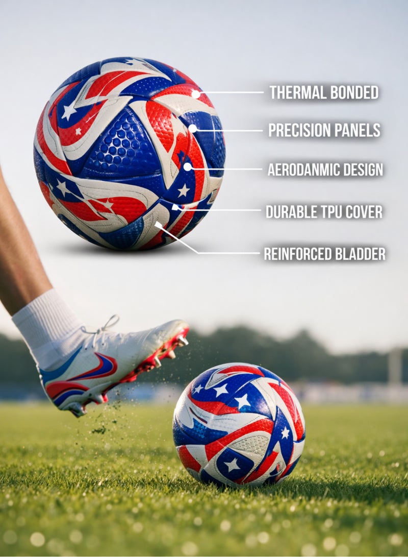 TNM Size 5 PU Leather Soccer Ball Designed for Durability and All Players - Image 3